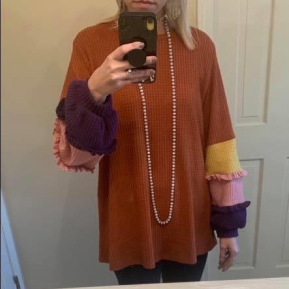 Knit Too with ruffle sleeves